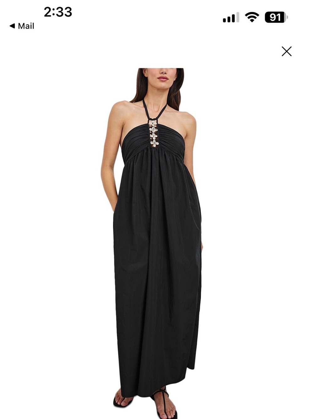 Rails Palazzo Black Maxi Dress size XS NWT